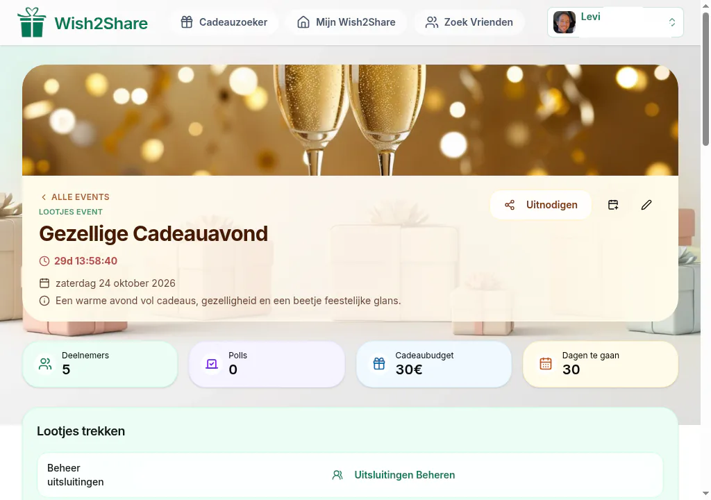 Illustratie van lootjes trekken voor Secret Santa op Wish2Share